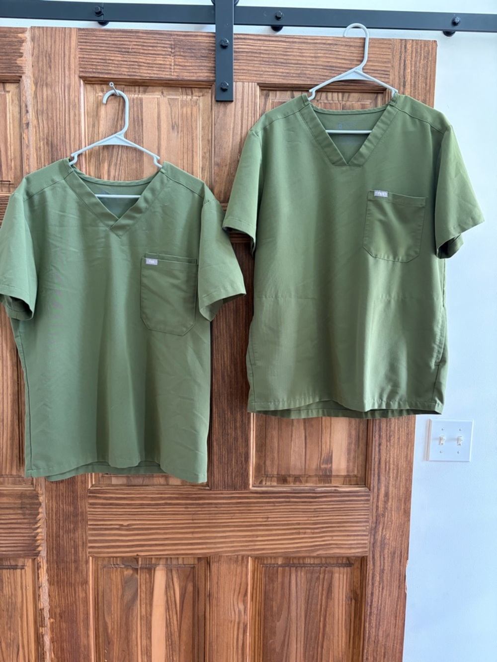 FIGS Olive Green Scrub Top- 2 Large Tops